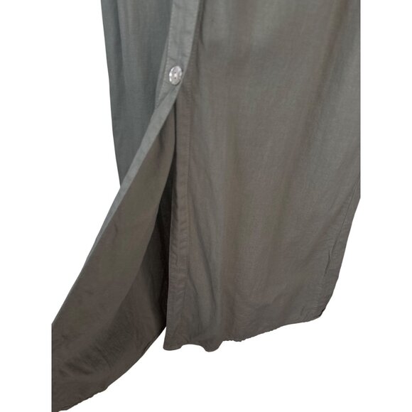 2/$30 ZARA Small Button-Down Shirt Dress Khaki Green Linen & Viscose - Picture 9 of 16